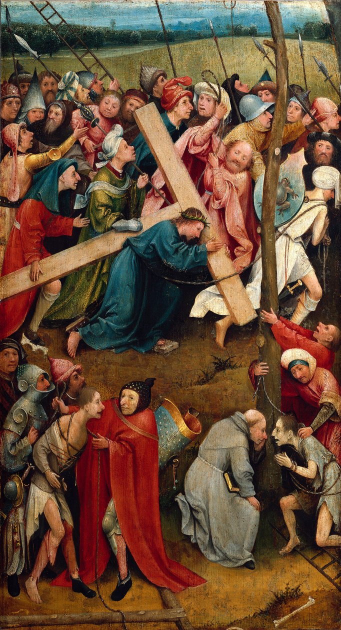 Haç tutan İsa, Calvary'ye giden yol by Hieronymus Bosch