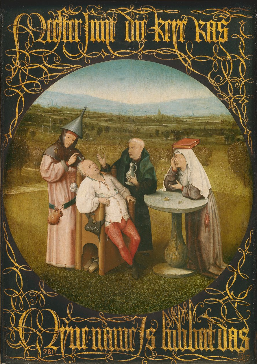 Deliliğin Tedavisi, c.1494 (panelde yağlı boya) by Hieronymus Bosch