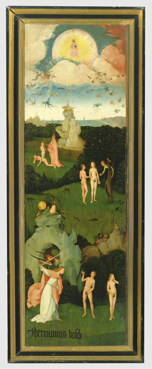 Haywain: Cennet Bahçesini tasvir eden üç parçanın sol kanadı, c.1500 (panel) by Hieronymus Bosch