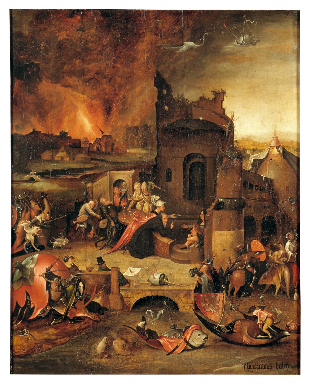 The Temptation of Egypt Antony Abbot (panel üzerine yağlıboya) by Hieronymus Bosch