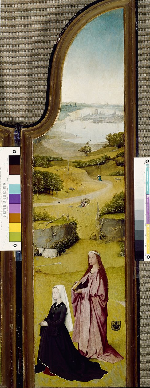 Romalı Aziz Agnes ve donör ile Epifani Üçlemesi (panelde yağ by Hieronymus Bosch
