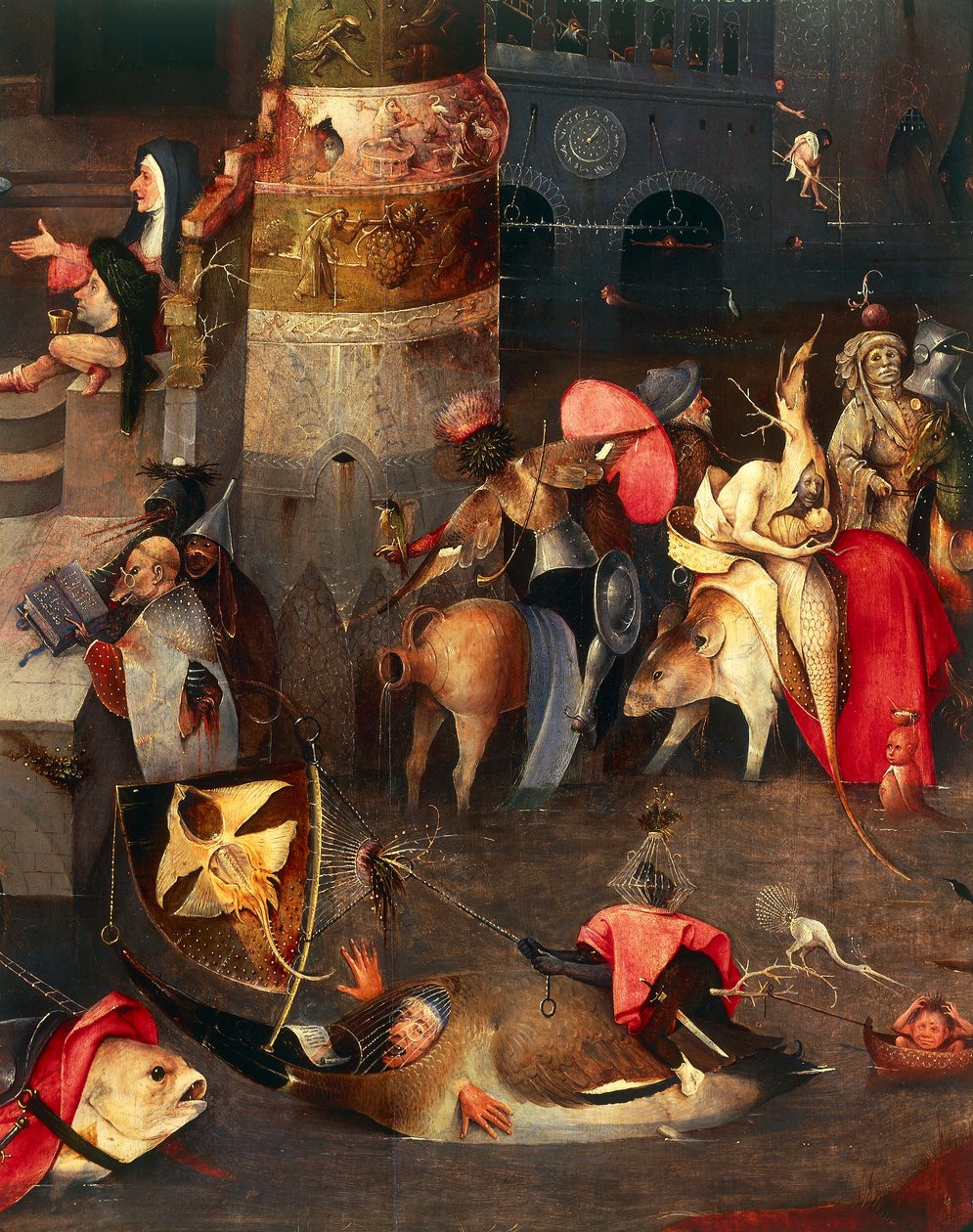 St. Anthony Temptation Üç Parçası (orta panel) by Hieronymus Bosch