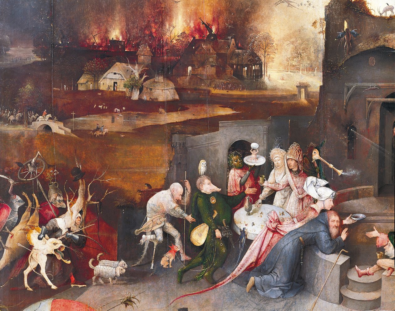 St. Anthony Temptation Üç Parçası (orta panel) by Hieronymus Bosch