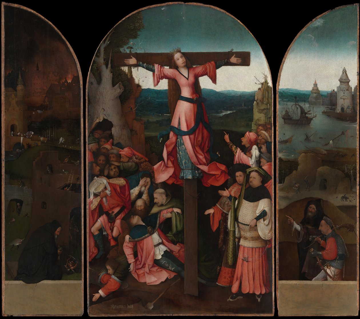 Çarmıha gerilmiş Şehit Üçlemesi by Hieronymus Bosch