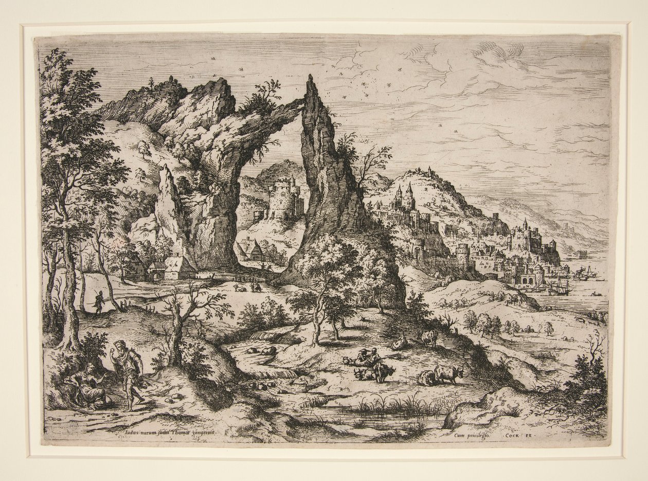 Judas ve Thamar, İncil ve Mitolojik Sahnelerle Manzaralardan by Hieronymus Cock