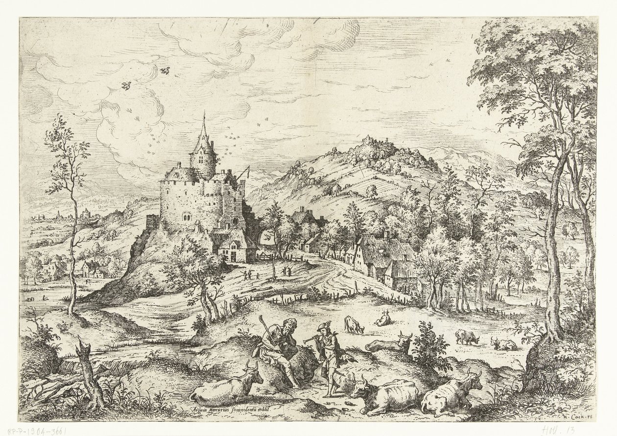 Merkür ve Argus İncil ve mitolojik sahneleri olan manzaralar (dizi başlığı) by Hieronymus Cock