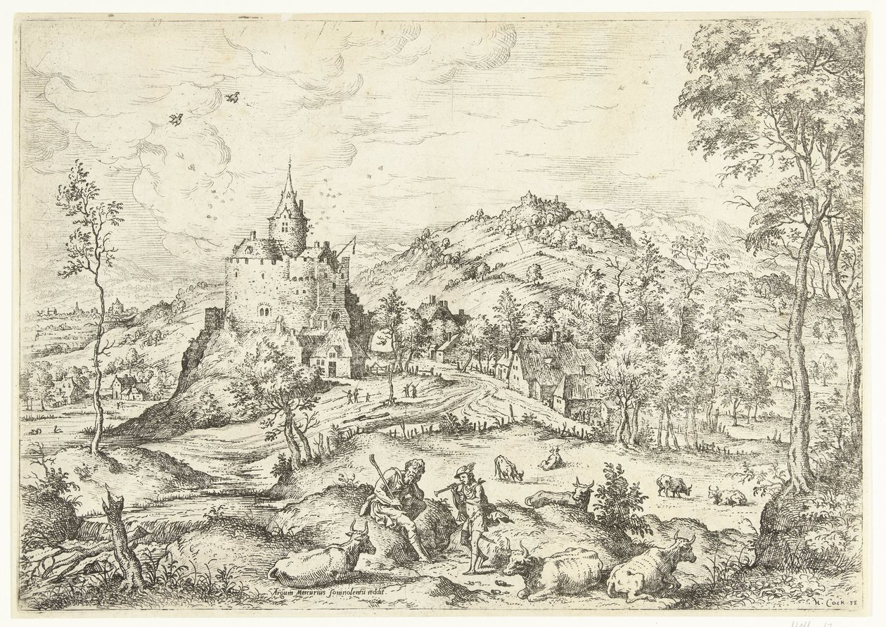 Merkür ve Argus İncil ve mitolojik sahneleri olan manzaralar (dizi başlığı) by Hieronymus Cock