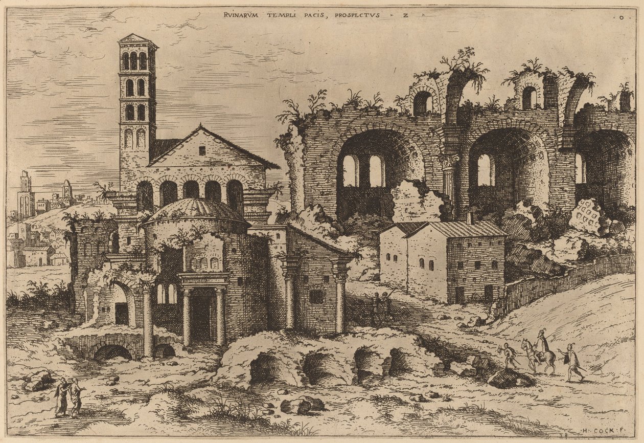 Augustus ve Faustina Tapınağı, Divus Romulus Tapınağı ve Konstantin Bazilikası by Hieronymus Cock
