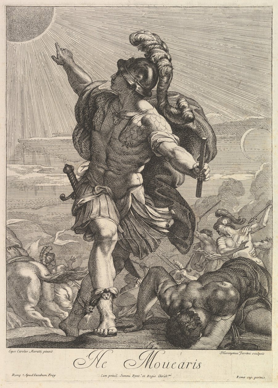 Joshua, güneşe durmasını emrediyor. by Hieronymus Ferroni