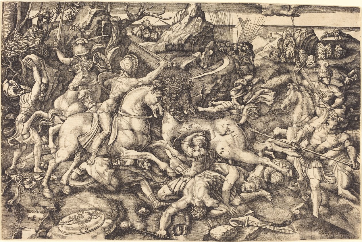 Süvariler ve Piyadeler Arasındaki Savaş by Hieronymus Hopfer after Raphael