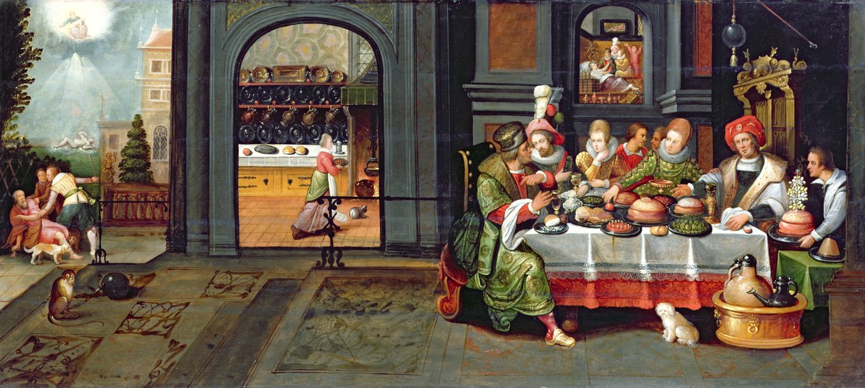 Lazarus, Zengin Adamın Evinde, 1610 by Hieronymus II Francken