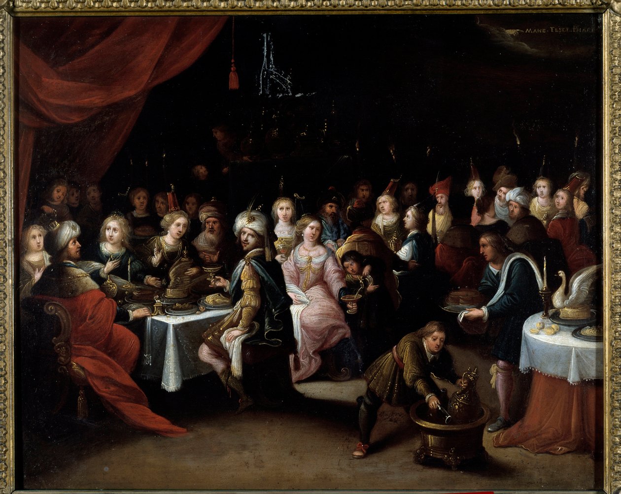Hieronimus (Hieronymus veya Jerome) Franck (1578-1628) tarafından Cana Tablosunun düğünü 17. yüzyıl Toulouse musee des Augustins by Hieronymus II Francken