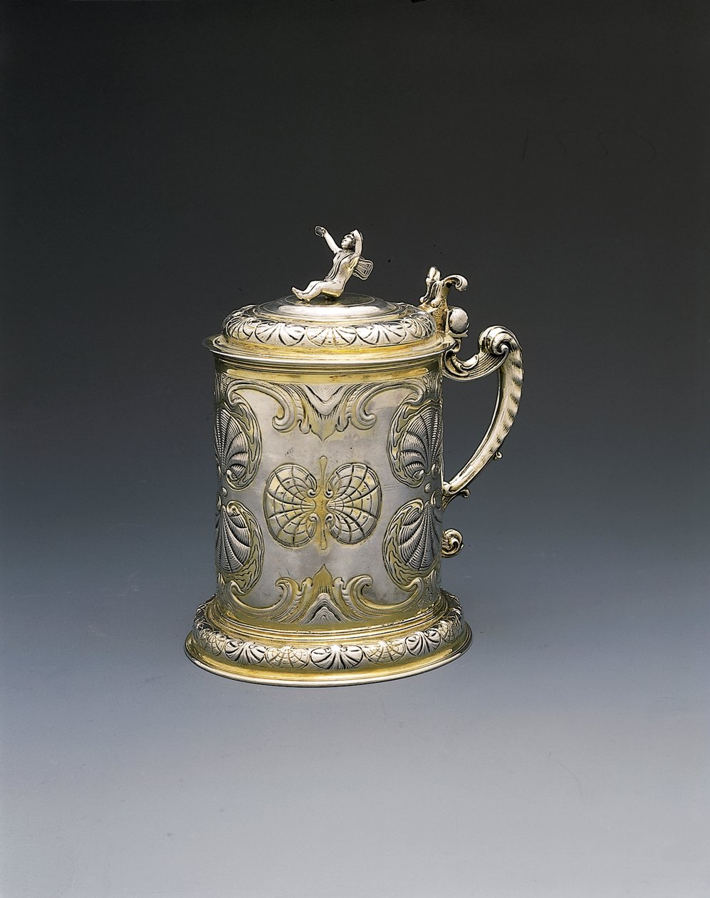 Tankard, Danzig, c.1700 (parsel yaldızlı gümüş) by Hieronymus II Holl