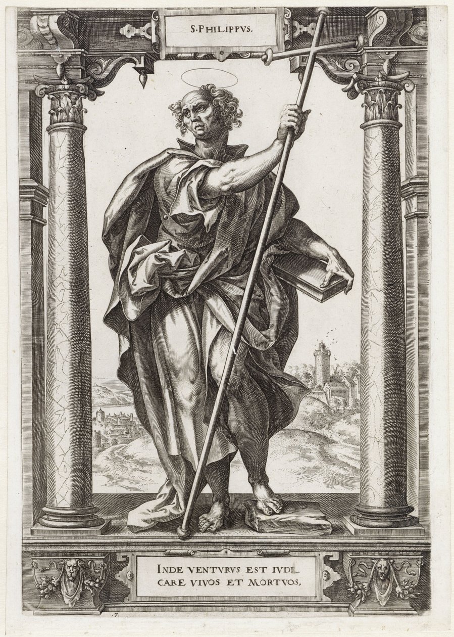 St. Philip S. Philippvs (nesne üzerindeki başlık) Mesih ve On İki Havari ve St. Paul (dizi başlığı) by Hieronymus Wierix