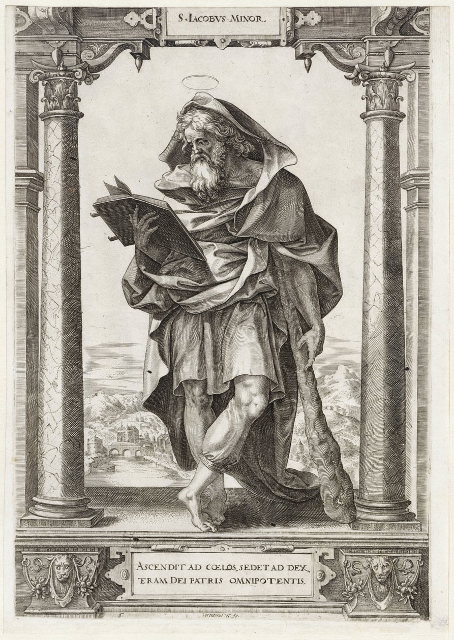 Aziz James Az S. Iacobvs Minor (nesne üzerindeki başlık) İsa ve On İki Havari ve St. Paul (dizi başlığı) by Hieronymus Wierix