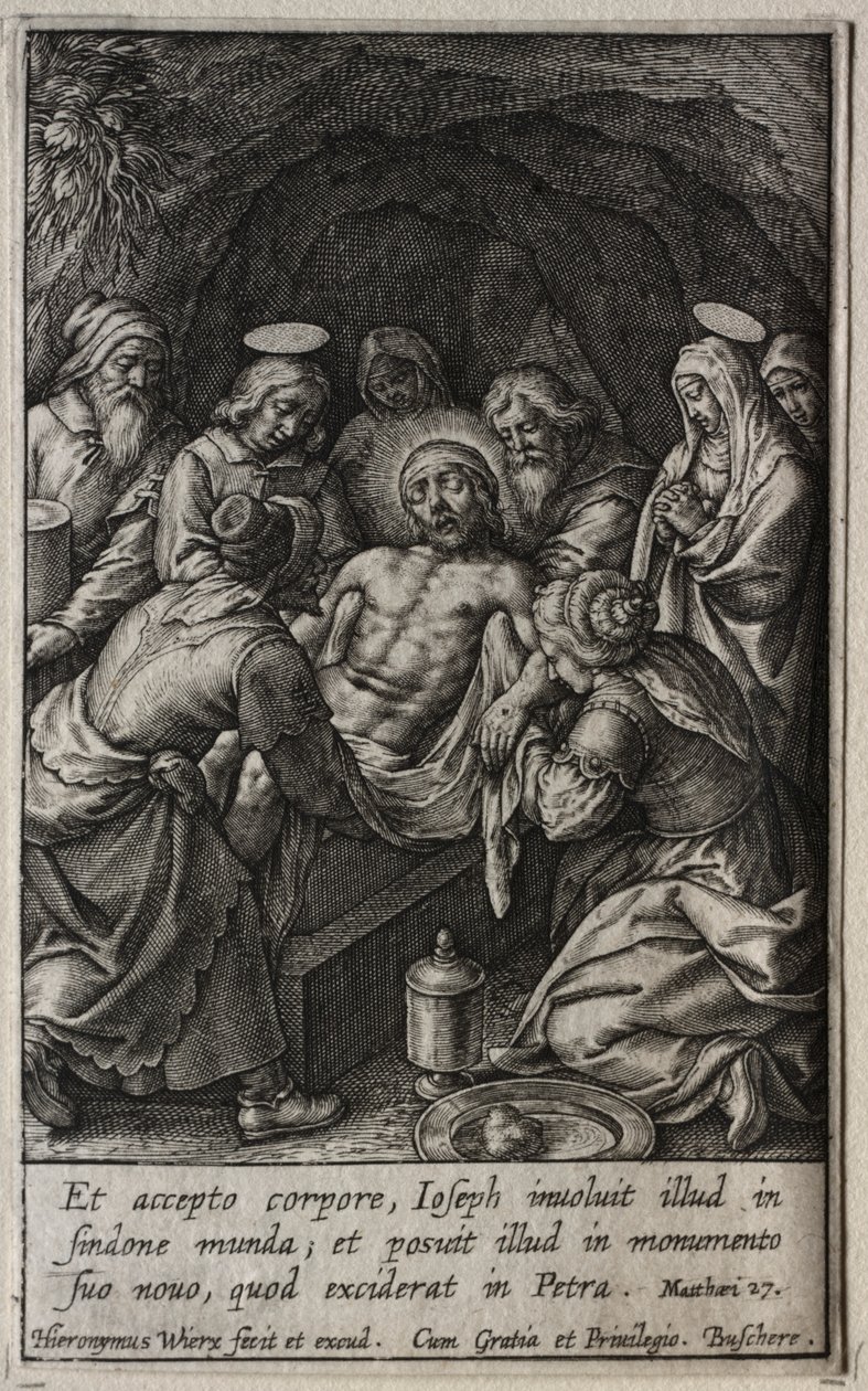 Tutku: Entombment by Hieronymus Wierix