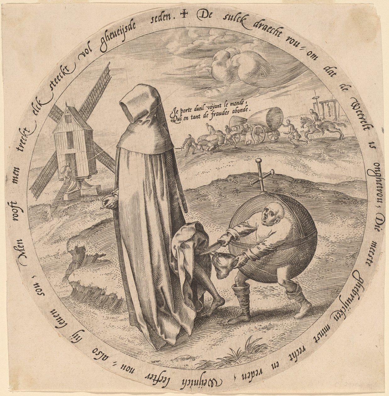 Dünyanın Soyduğu Misanthrope by Hieronymus Wierix after Pieter Bruegel the Elder