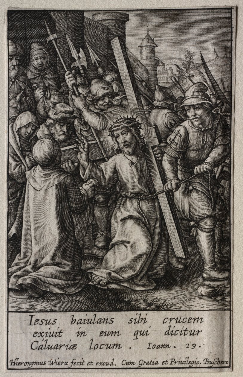 Tutku: Çarmıhı Taşıyan İsa. by Hieronymus or Jerome Wierix