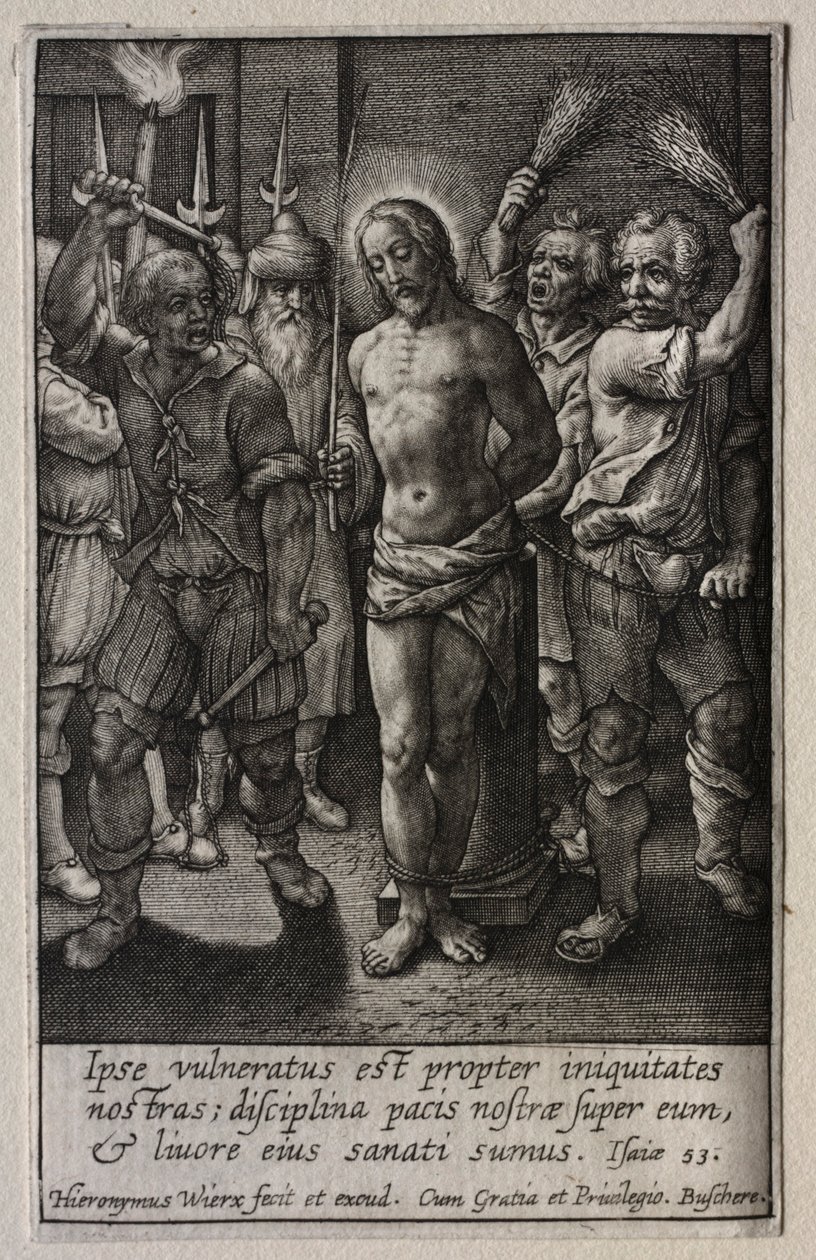 Tutku: Kırbaçlanma. by Hieronymus or Jerome Wierix