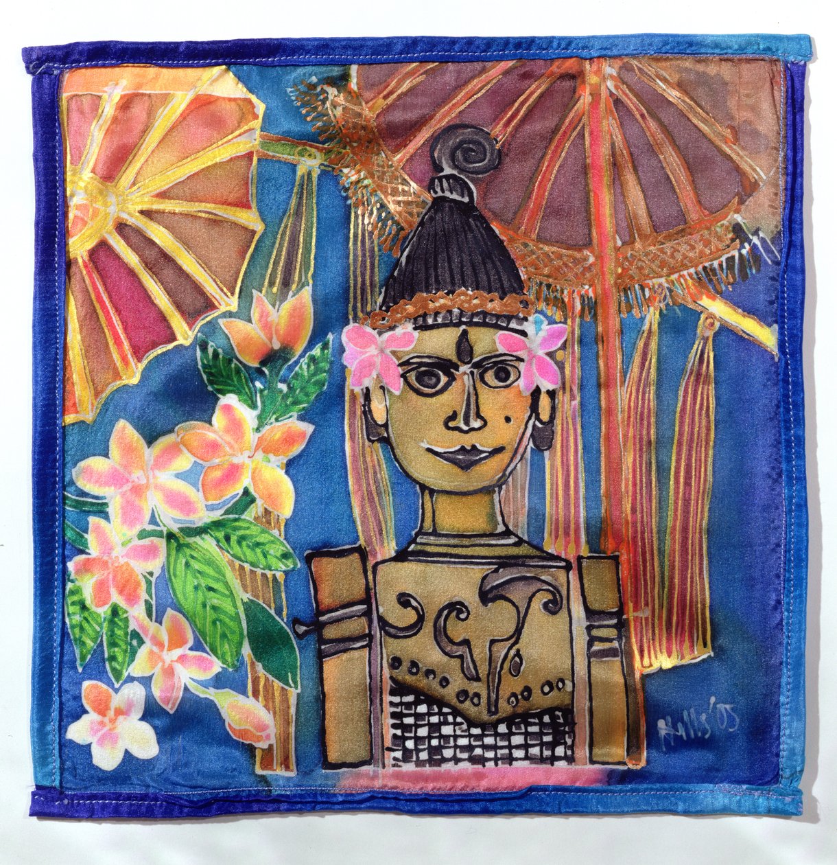 Bali Kuklası, 2005 (ipek üzerine boyalar) by Hilary Simon