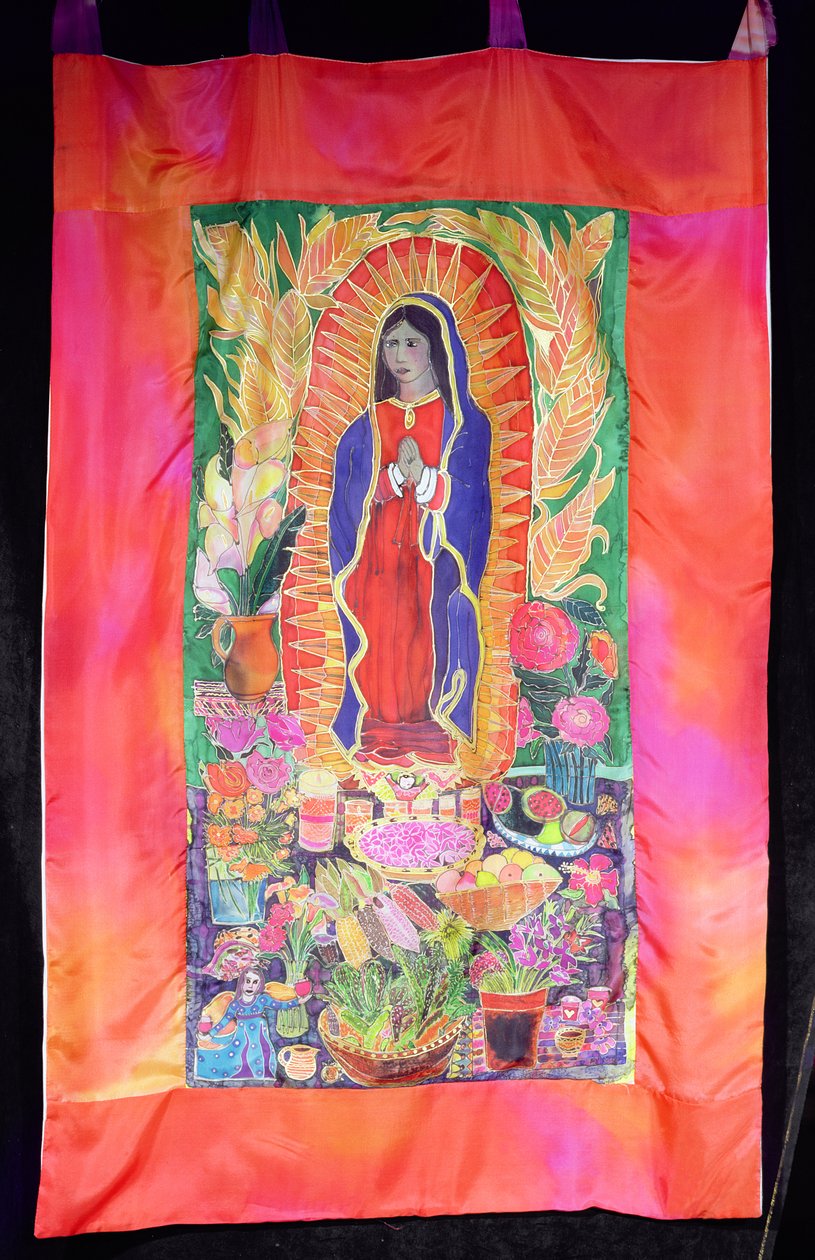 Guadalupe Bakiresi için kutlama, 2005 (ipek üzerine boyalar) by Hilary Simon