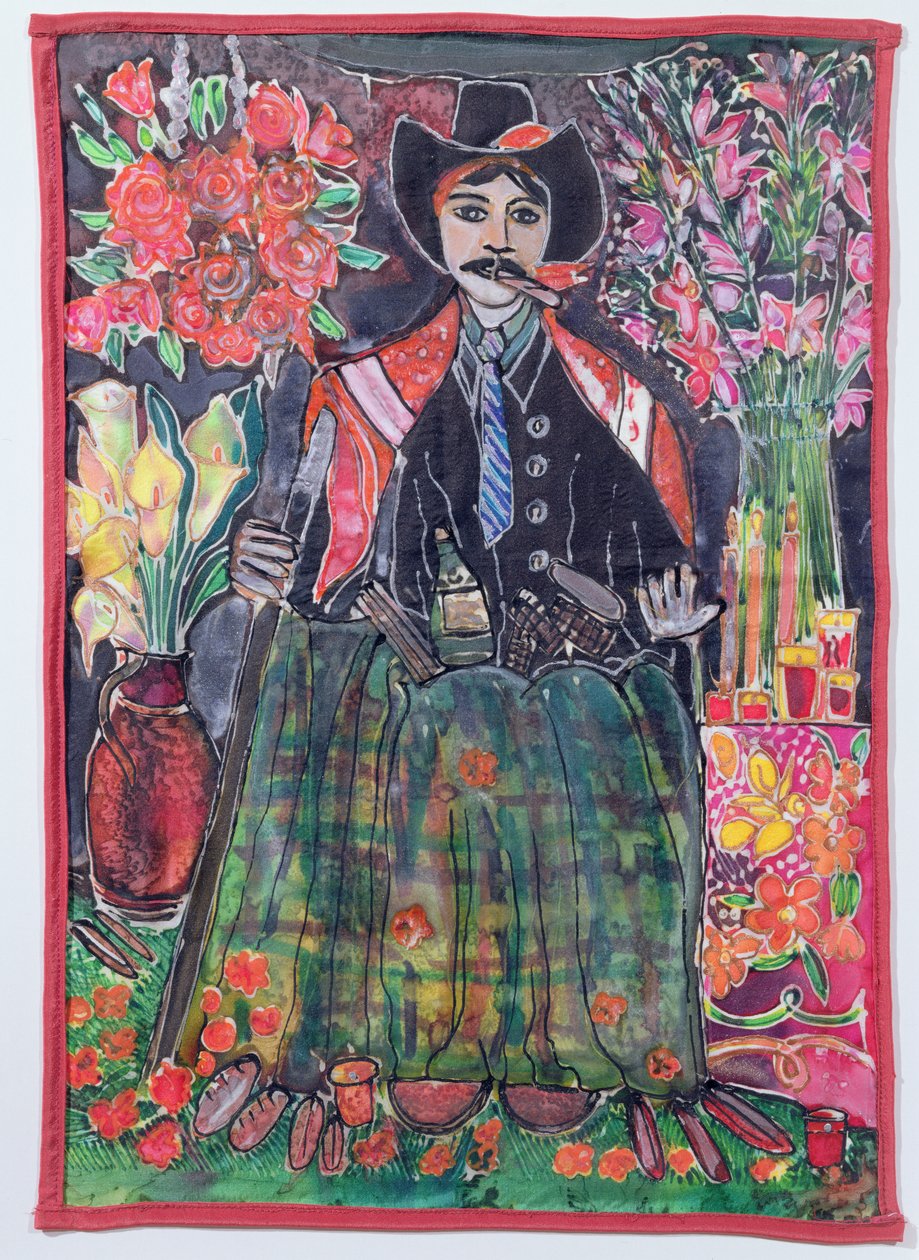 Maximon, 2005 (ipek üzerine boyalar) by Hilary Simon