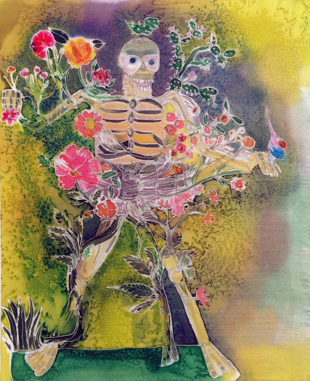 Ölülerin Günü, 2006 (ipek üzerine boyalar) by Hilary Simon