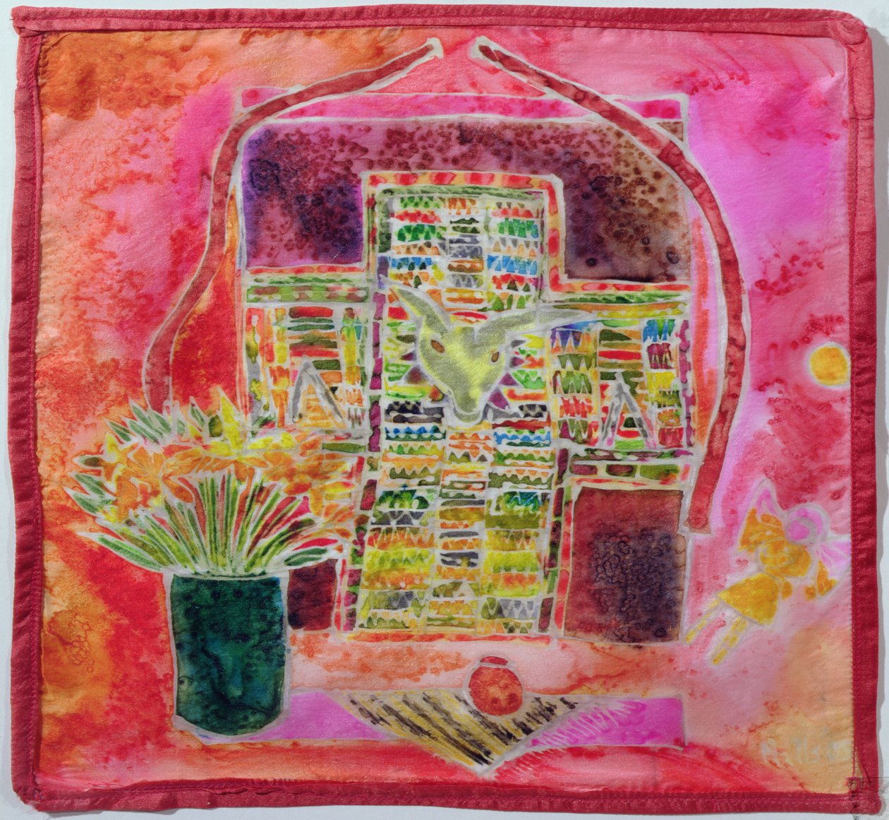 Guatemala Tapınağı, 2005 (ipek üzerine boyalar) by Hilary Simon