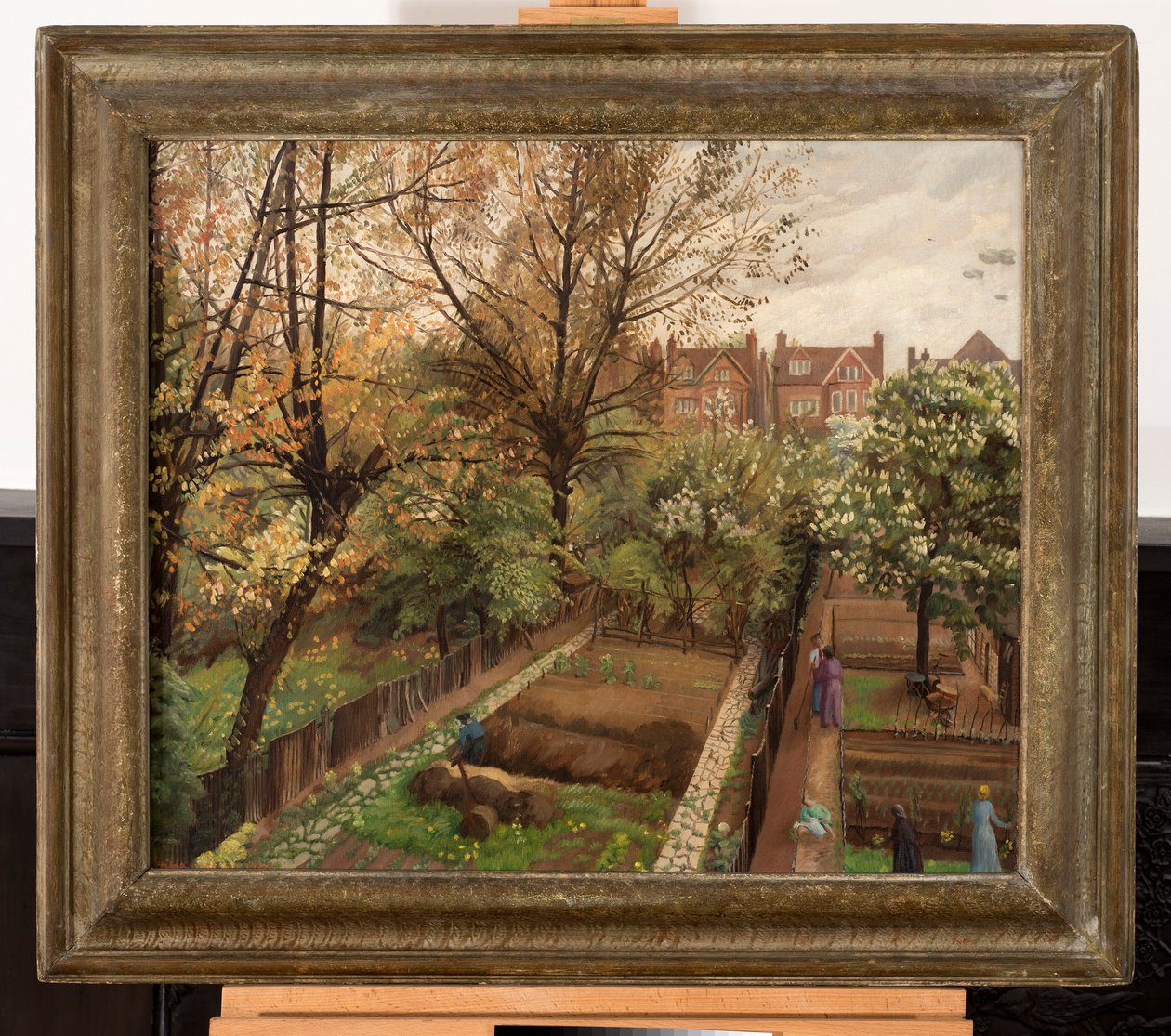 Wartime Garden, Finchley Road, Hampstead (tuval üzerine yağlı boya) by Hilda Carline