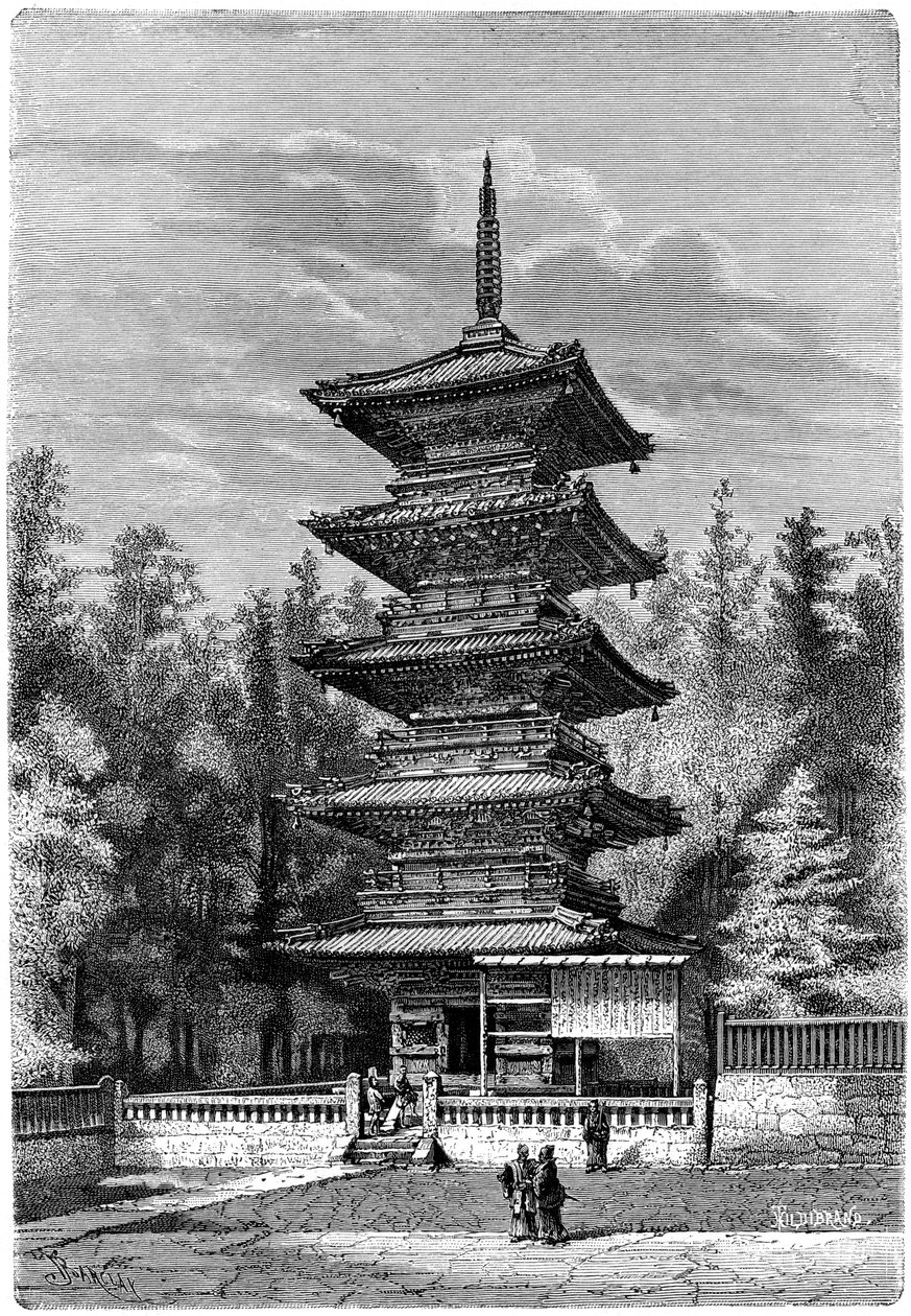 Budist tapınağı, Nikko, Japonya, 1895. by Hildibrand