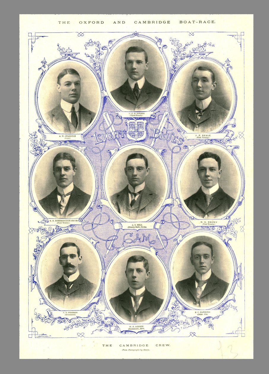 Cambridge Mürettebatı, Oxford ve Cambridge Tekne Yarışı, 1898. by Hills and Saunders
