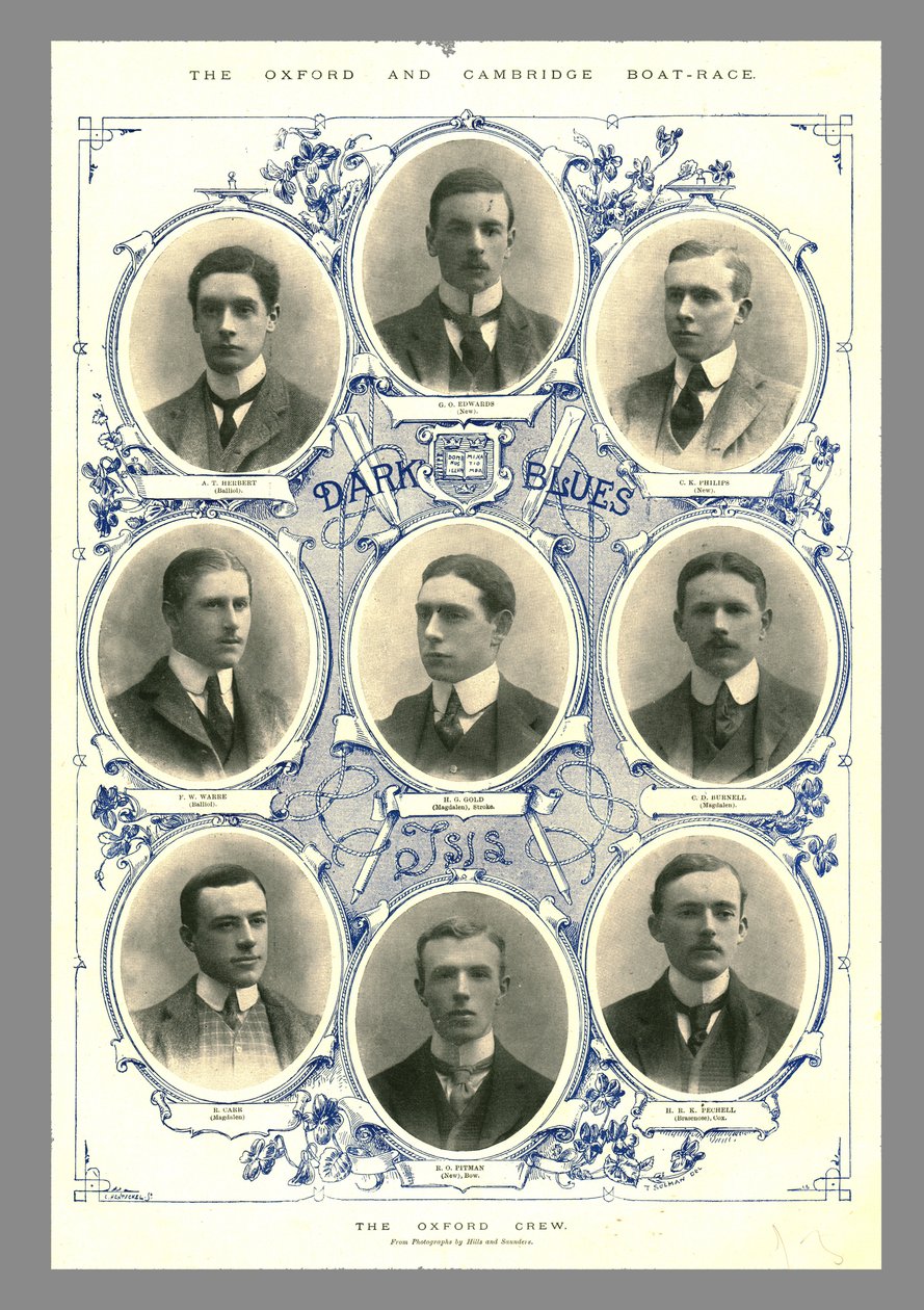 Oxford Mürettebatı, Oxford ve Cambridge Tekne Yarışı, 1898 by Hills and Saunders