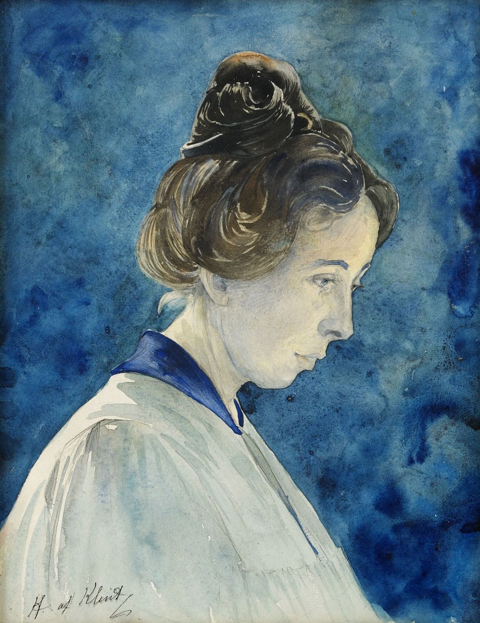 Otoportre, c.1890 (kağıt üzerine suluboya) by Hilma af Klint