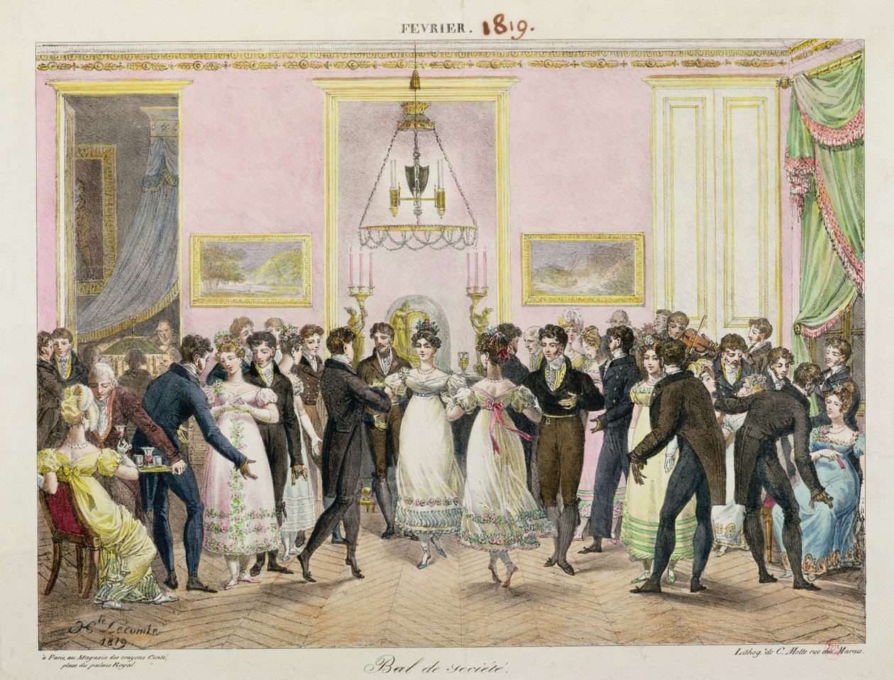 Charles Etienne Pierre Motte (1785-1836) 1819 tarafından oyulmuş bir Toplum Balosu, by Hippolyte Lecomte