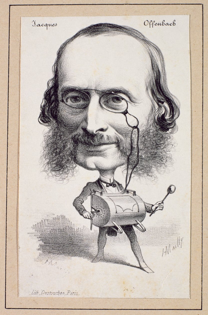 Paul Emile Destouches (1794-1874) tarafından oyulmuş Jacques Offenbach (1819-80) portresi by Hippolyte Mailly