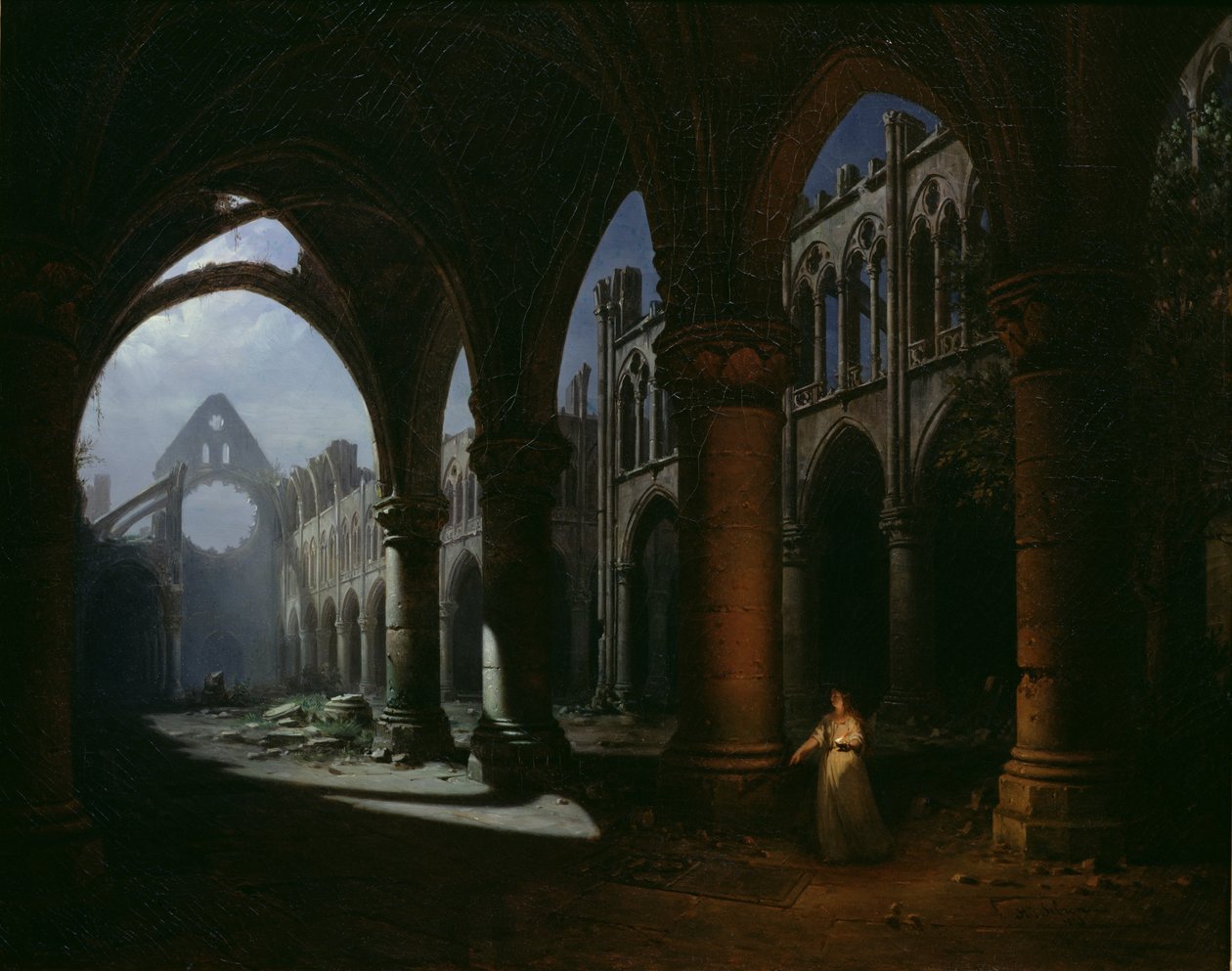 Harabelerdeki Bir Manastırın İçi, 1848 by Hippolyte Victor Valentin Sebron