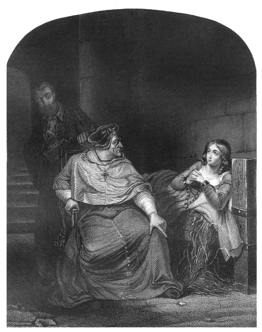 Joan of Arc, Winchester Piskoposu tarafından sorguya çekildi by Hippolyte Delaroche