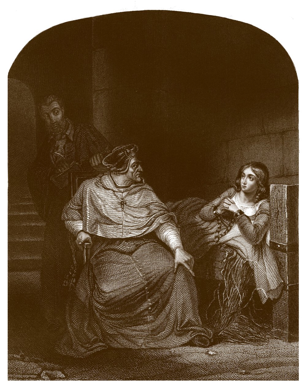 Joan of Arc, Winchester Piskoposu tarafından sorguya çekildi by Hippolyte Delaroche