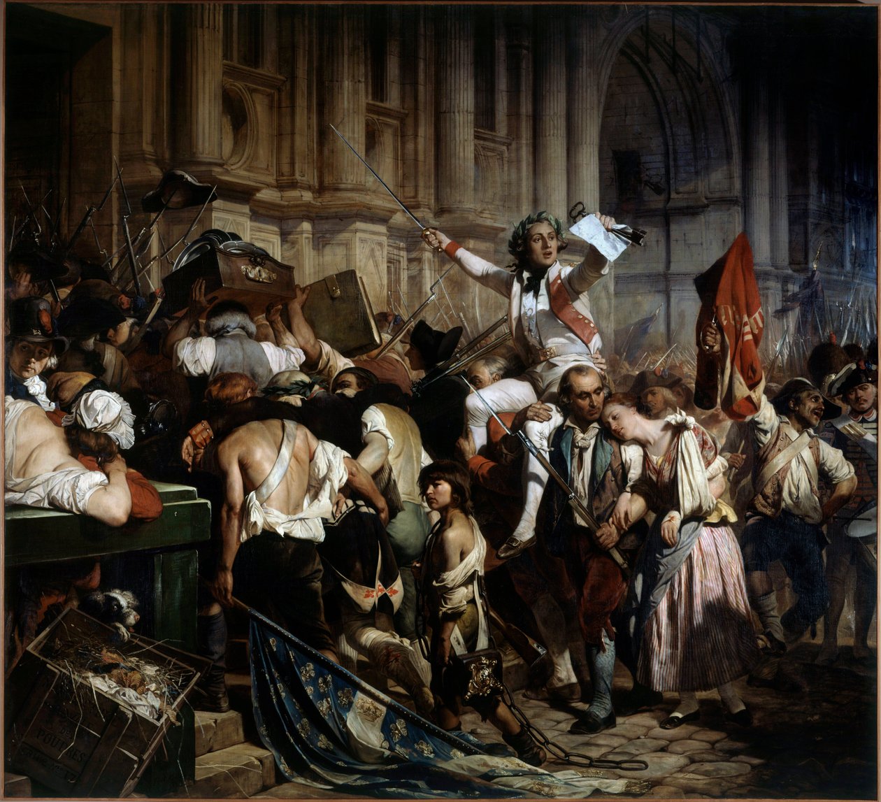 Fransız Devrimi: "1789'da Paris'teki Hotel de Ville önünde Bastille fatihleri", Hippolyte Delaroche (1797-1856) 1839 by Paul Delaroche