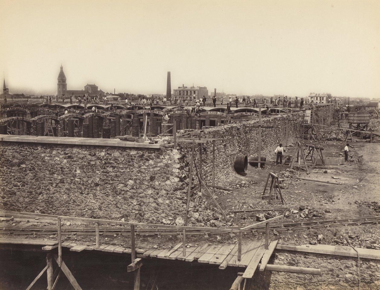 Montrouge Rezervuarı, Yukarı Havza, Sağ Taraf by Hippolyte Auguste Collard