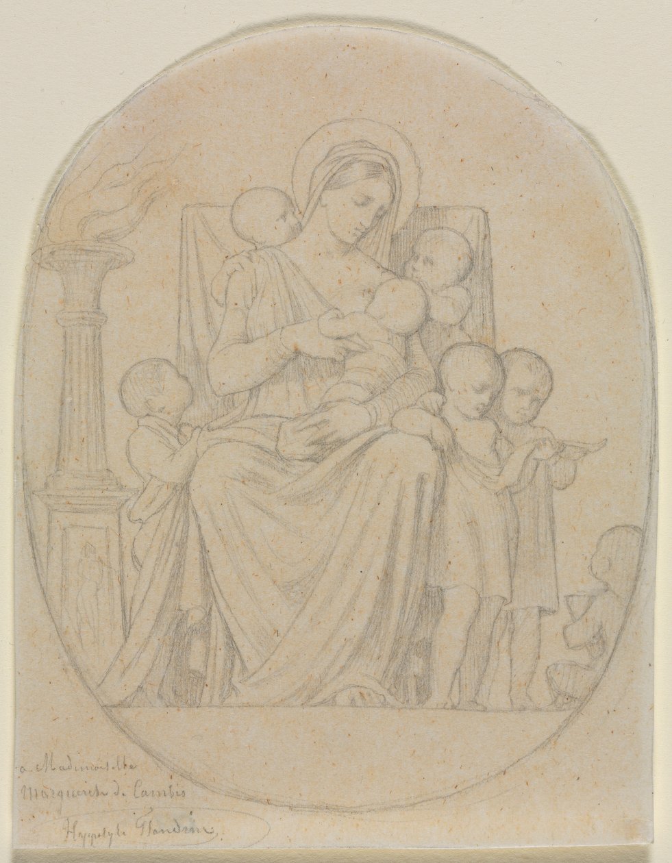 Aziz Felicite ve Yedi Oğlu by Hippolyte Jean Flandrin