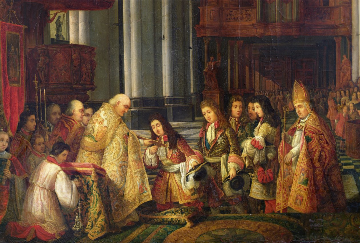 Louis XIV'in (1638-1715) Saint-Omer Katedrali'ne girişi, detay by Hippolyte Joseph Cuvelier