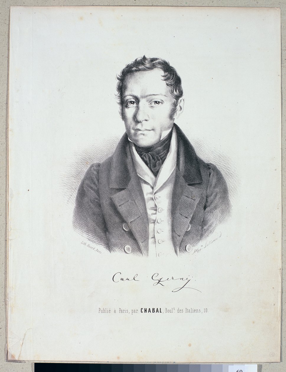 Huard tarafından oyulmuş Carl Czerny (1791-1857) by Hippolyte Lallemand