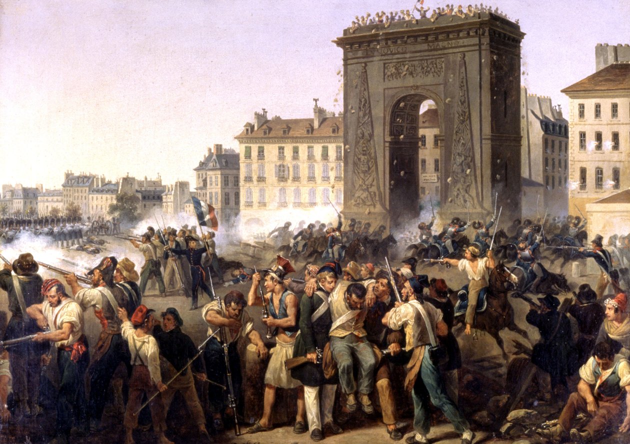 Saint Denis kapısında saldırı, 1830 tablosu by Hippolyte Lecomte