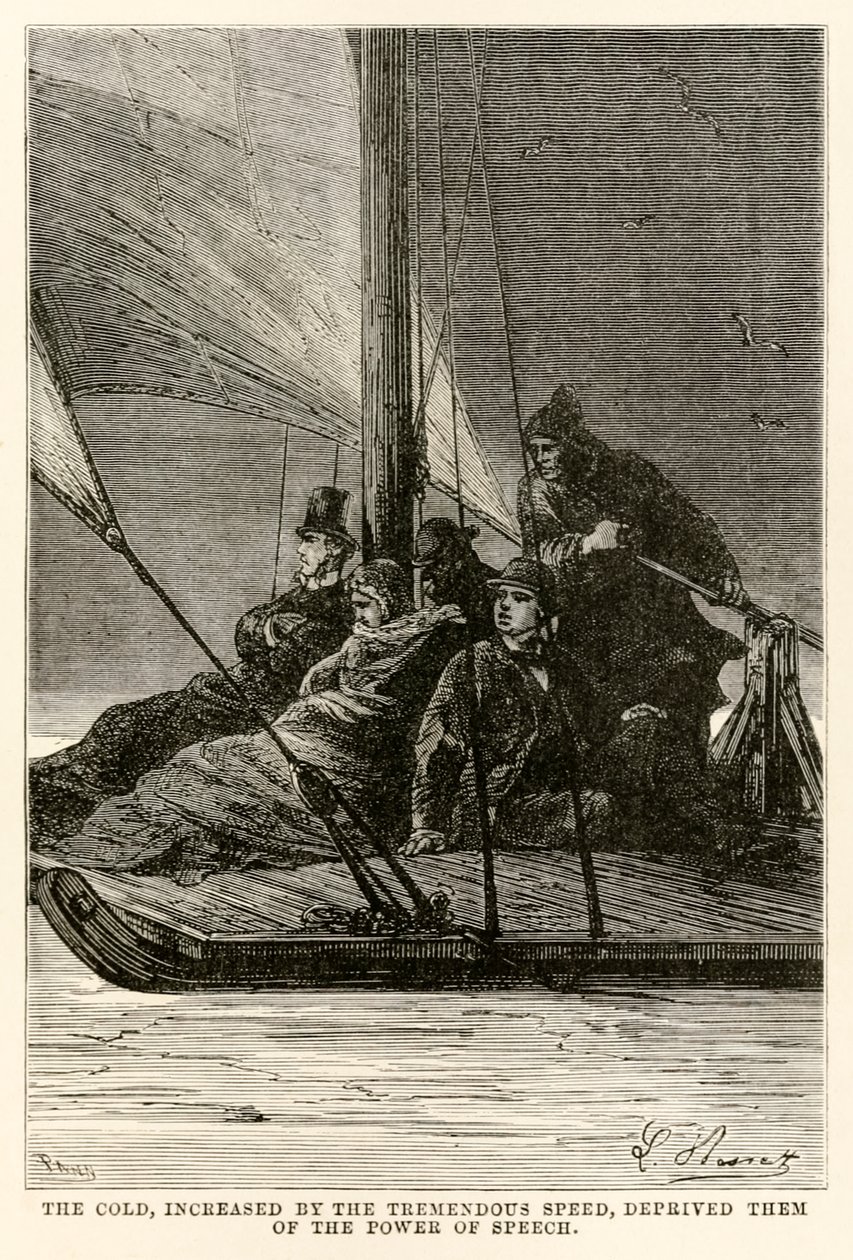 Adolphe François Pannemaker (1822-1900) tarafından oyulmuş Jules Verne (1828-1905) Seksen Günde Devri Alem