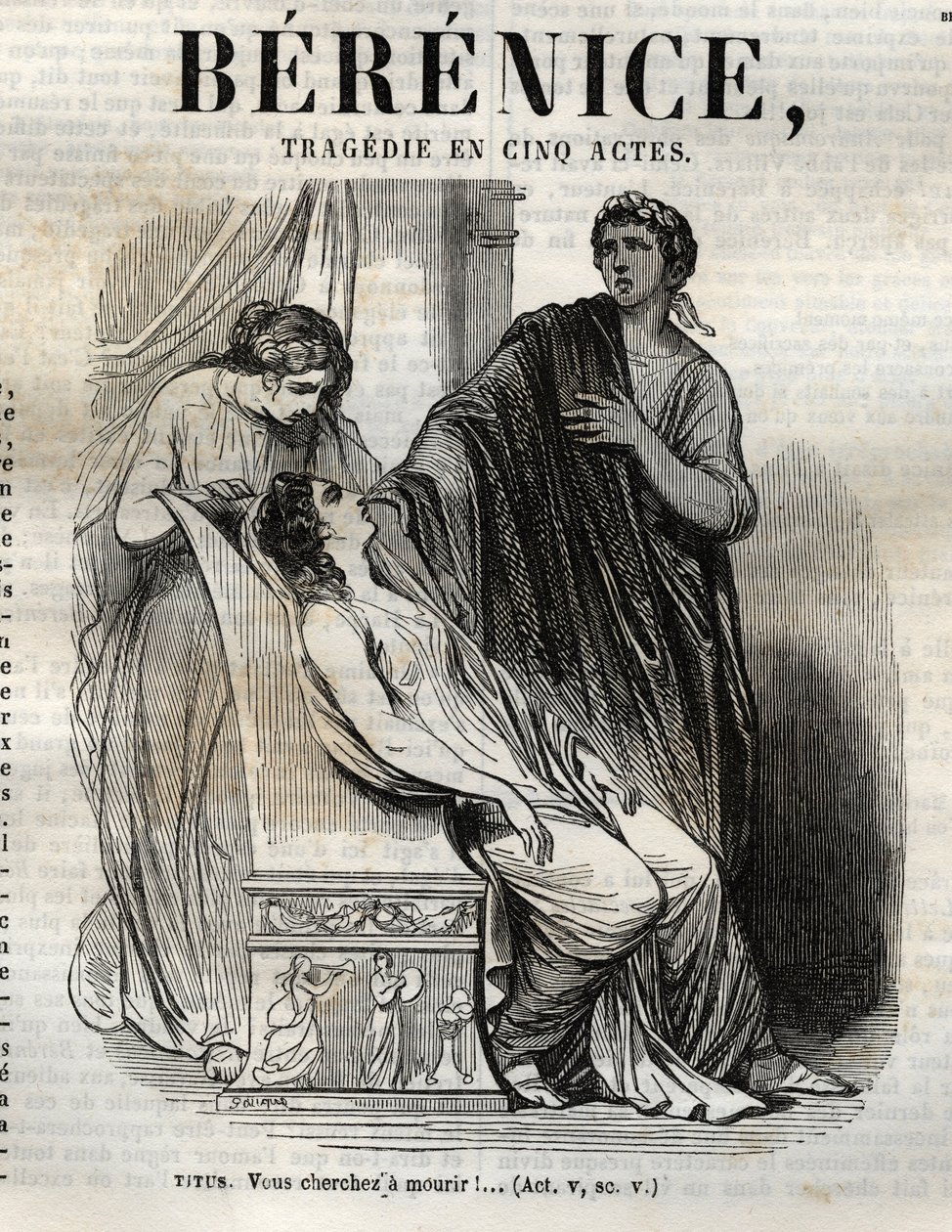 Beş perdelik Berenice trajedisi - Pauquet tarafından resmedilen “Jean Racine