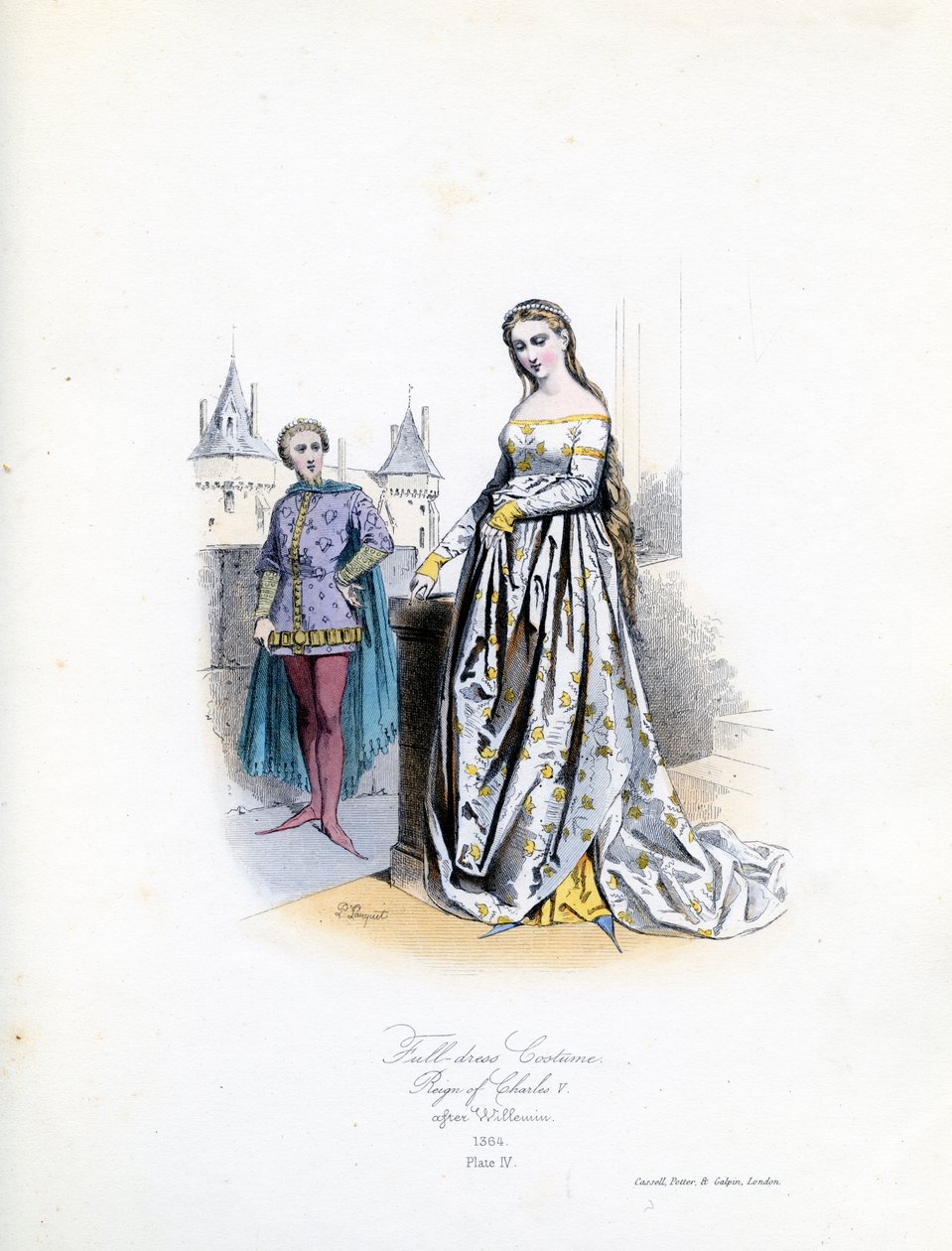 Tam elbiseli asil kadın by Hippolyte Louis and Polydore Pauquet