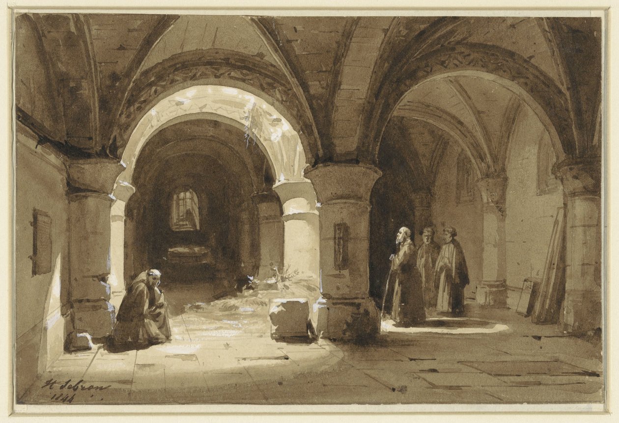Rahipler ile manastır tonozları by Hippolyte Victor Valentin Sebron