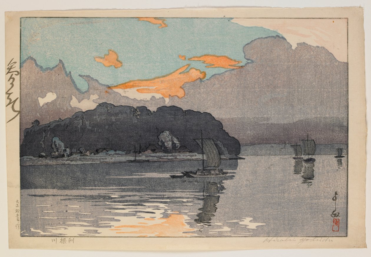 Tone River y, Ella ile başa çıkmak by Hiroshi Yoshida