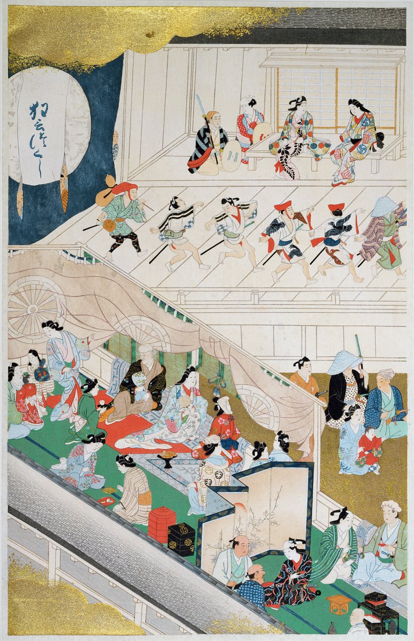 Genroku döneminde (1688-1704) Japon popüler tiyatro sahnesi, 